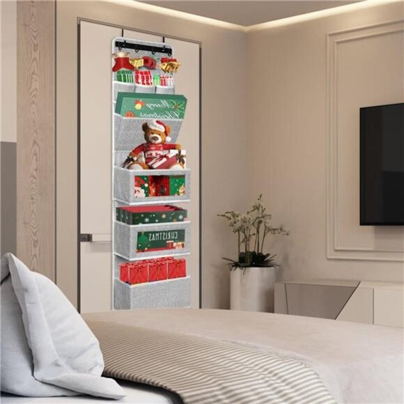 Over the Door Organizer Hanging Storage with Clear Pockets for Closet Pantry - Picture 2 of 7